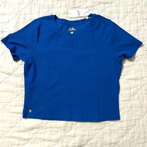 Lilly Pulitzer Winnie Knit Crop Top Barton Blue XL